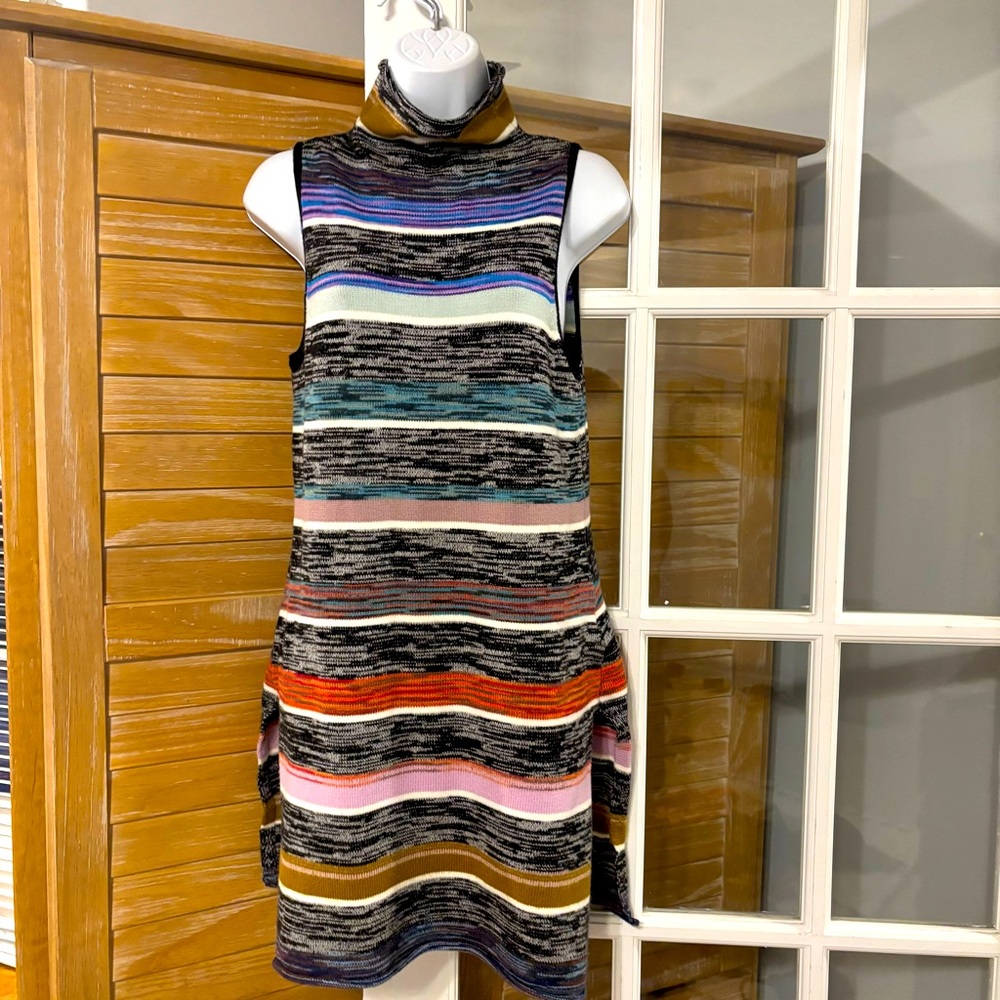 Anthropologie Maeve Striped Neck Tunic Small NWOT